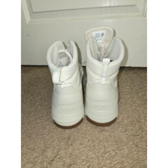 Sperry Women’s Duck Float Zip Seacycled Snow Boot Ivory Size 12 Memory Foam New - Picture 6 of 7